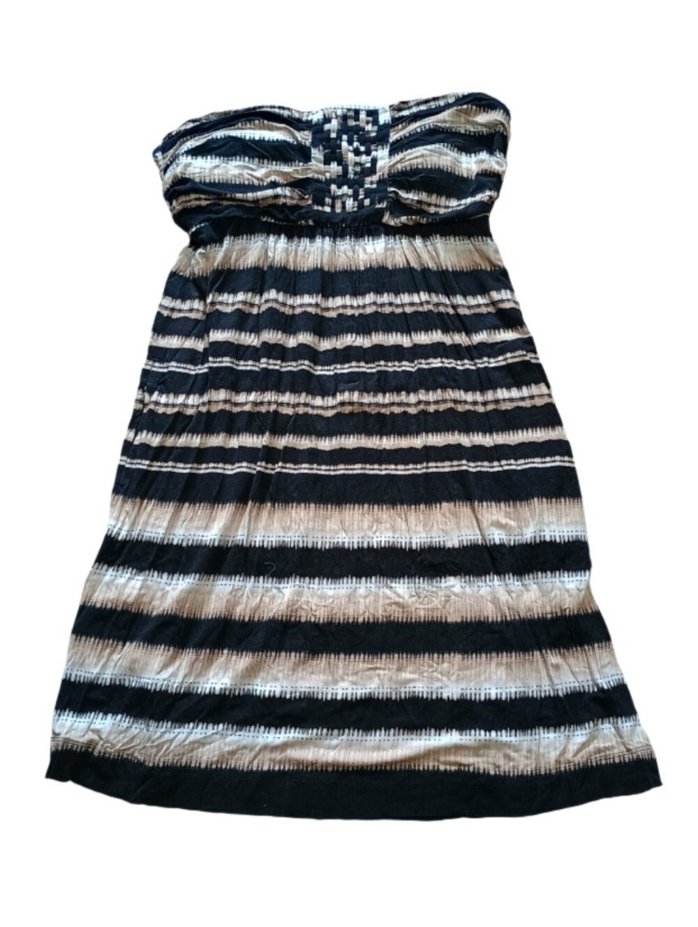 Soma Strapless Black and White Stripe Dress